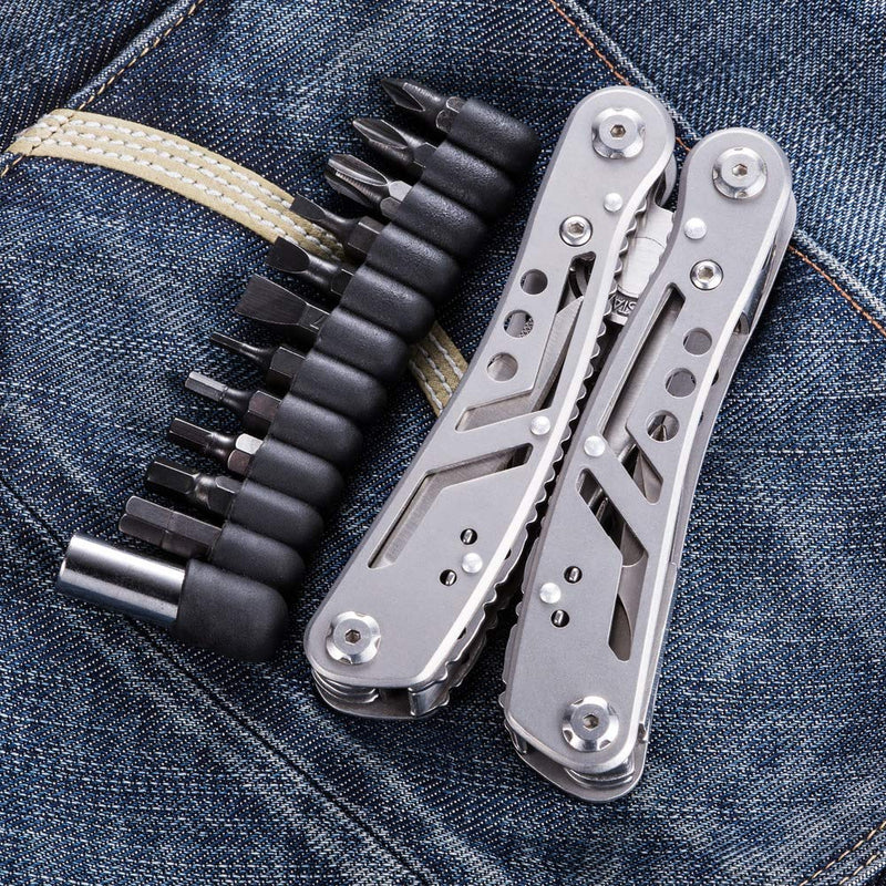 Multitool 24in1 with Mini Tools Knife Pliers and 11 Bits - Multi Tool All in One - Multi Function Gear for Men Best Multi-tool Kit for Work EDC Camping Backpacking Survival - Great Gifts for Men 2238 - NewNest Australia