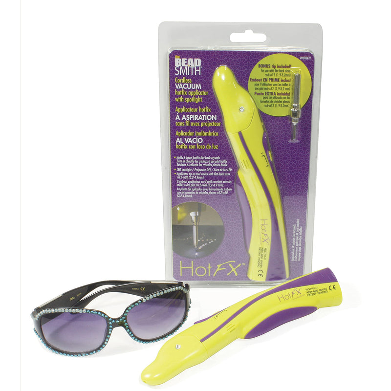 The Beadsmith Cordless Vacuum Hot Fix Applicator with LED Spotlight, Bonus Tip Included, Battery Operated, Use with Hot Fix Crystal, Sizes SS12-SS20 (3.2-4.9mm) - NewNest Australia