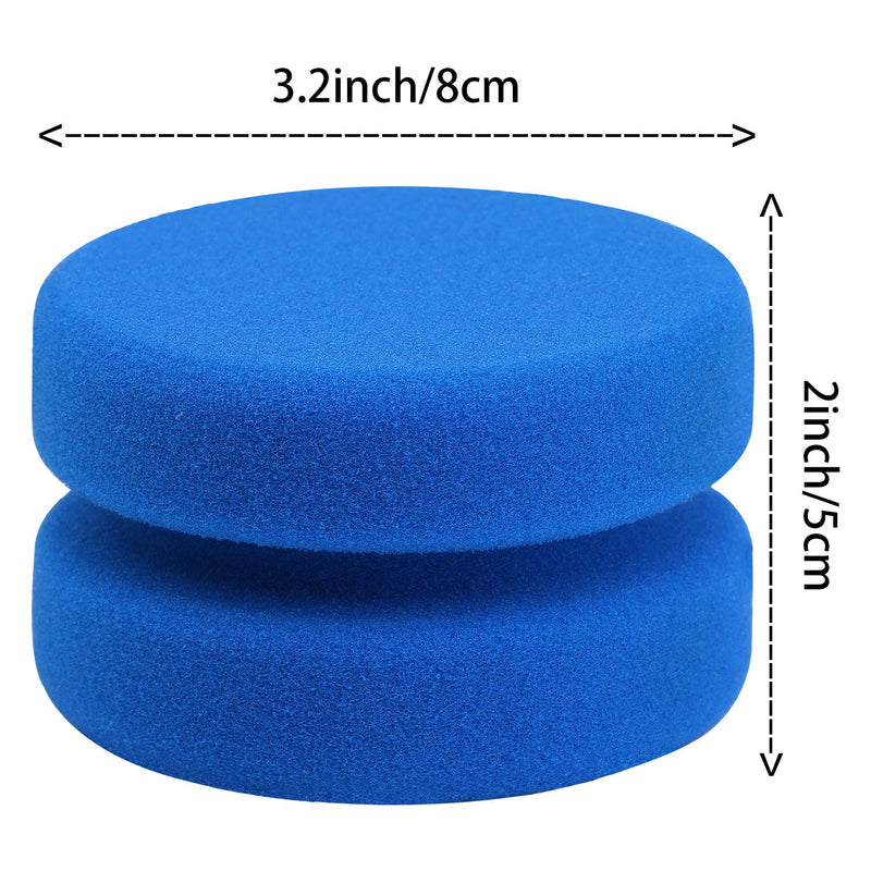 Aodaer 6 Pack Sponge Applicator Paint Sponge Applicator Blue Paint Detail Sponge Used for Art Crafts or Car Waxing with Mesh Hanging Storage Bag, Blue Round 3.1 Inches - NewNest Australia