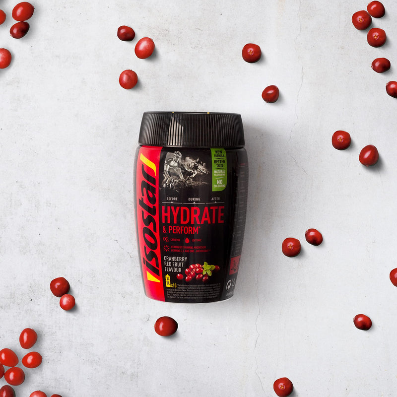 Isostar Hydrate & Perform: 400 g isotonic electrolyte drink - electrolyte solution to support athletic performance - Red Fruits Orange 400 g (pack of 1) - NewNest Australia