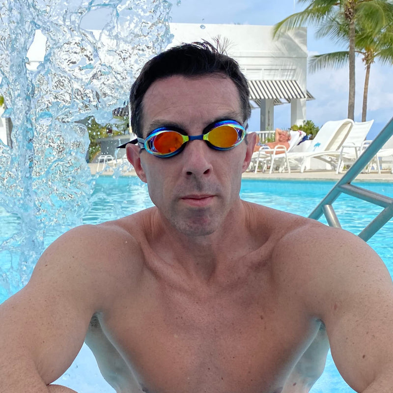 V ATHLETICA Unisex Adult and Youth Swim Goggles and Case Purple - NewNest Australia