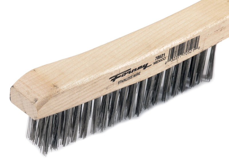Forney 70521 Wire Scratch Brush, Stainless Steel with Curved Wood Handle, 13-3/4-Inch-by-.013-Inch - NewNest Australia