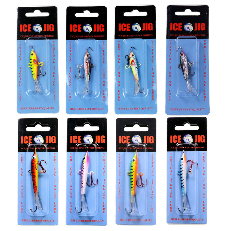 THKFISH Ice Fishing Jigs Lures Ice Fishing Lures Ice Fishing Gear for Crappie, Panfish, Walleye, Bluegill Vertical Jigs Kit Fishing Tackle 4PCS/8PCS 10g(0.35oz) 18g(0.63oz) 10g(1/3oz)-4pcs - NewNest Australia