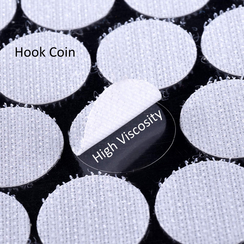640pcs 3/4" (20mm) Diameter White Sticky Back Coins Hook and Loop Self Adhesive Dots Tapes (640) 640 - NewNest Australia