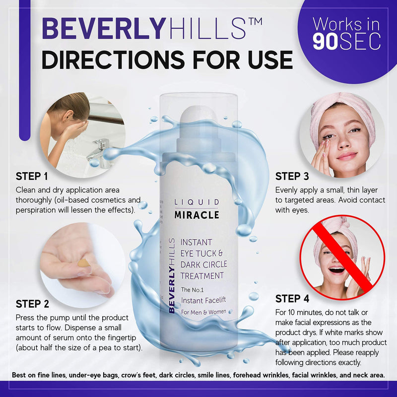 Beverly Hills Instant Facelift - Reduce Fine Lines and Remove Puffiness in 90 Seconds Rapid Reduction of Wrinkles, Instant Lift Eye Serum 30ml / 1oz - NewNest Australia