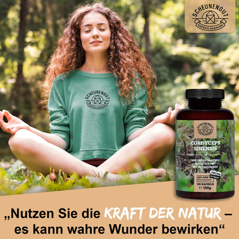 Cordyceps Sinensis - 1400Mg Per Daily Dose - Important: 10:1 Extract (=14,000Mg Cordyceps Per Dose) I With 40% Bioactive Polysaccharides I 180 Cordyceps Capsules (Cs-4 Extract) I From De I Scheunengut - NewNest Australia