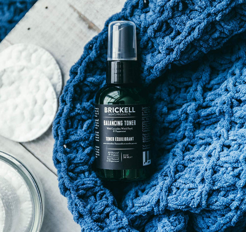 Brickell Men's Balancing Toner for Men, Natural and Organic Alcohol-Free Cucumber, Mint Facial Toner with Witch Hazel, 59 ml, Scented 59 ml (Pack of 1) - NewNest Australia
