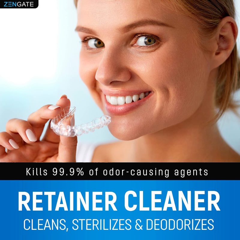 Retainer Cleaner - Denture Cleaning Tablets - Formulated in USA - Clean Mouth Guard, Aligner, Night Guard in 3 Minutes - 120 Tabs Big Pack - 4 Month Supply - Dental Cleanser for Teeth Appliances - NewNest Australia