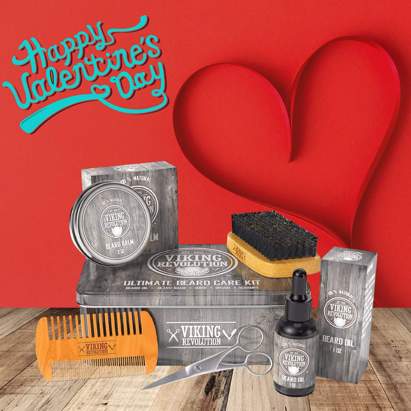 Viking Revolution Beard Care Set for Men - Ultimate with 100% boar bristles beard brush, wooden beard comb, beard balm, beard oil, mustache & beard scissors - NewNest Australia