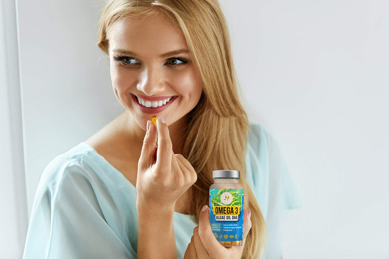 Vegan Omega 3 Algae Oil | 60 High Strength Capsules | 400mg DHA Supplement with Vitamin E | Vegetarian Essential Fatty Acids | Sustainable Algal Alternative to Fish Oil | UK Small Family Company - NewNest Australia