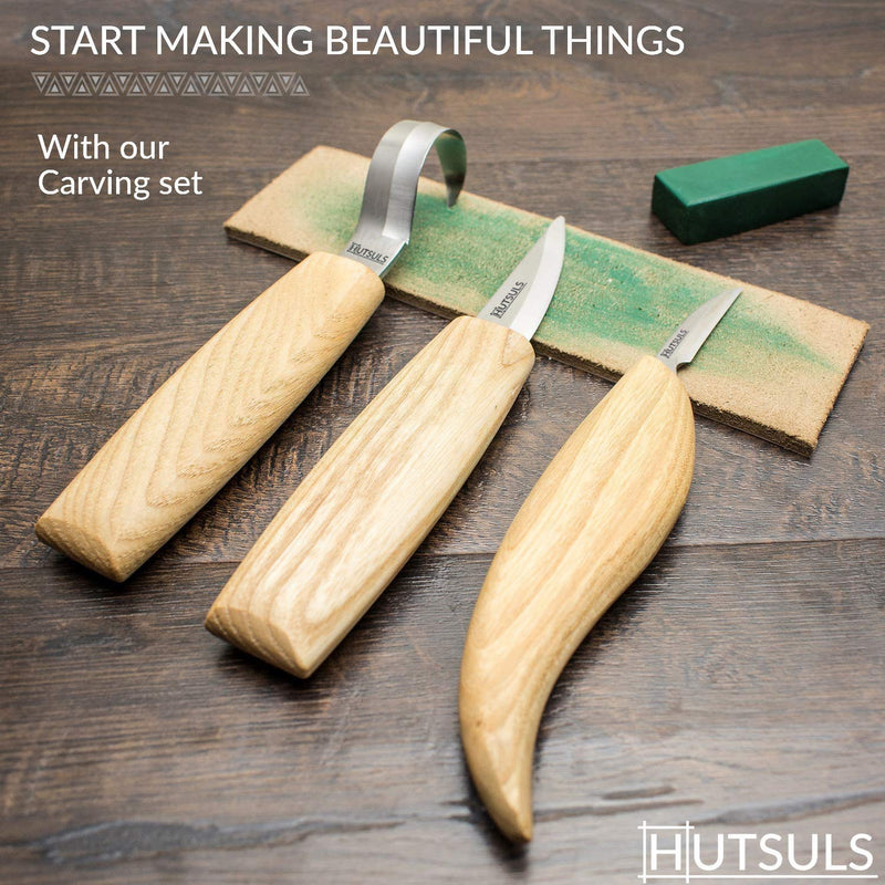 Hutsuls Wood Whittling Kit for Beginners - Razor Sharp Wood Carving Knife Set in Beautifully Designed Gift Box, Whittling Knife for Kids and Adults (8 Pieces) - NewNest Australia