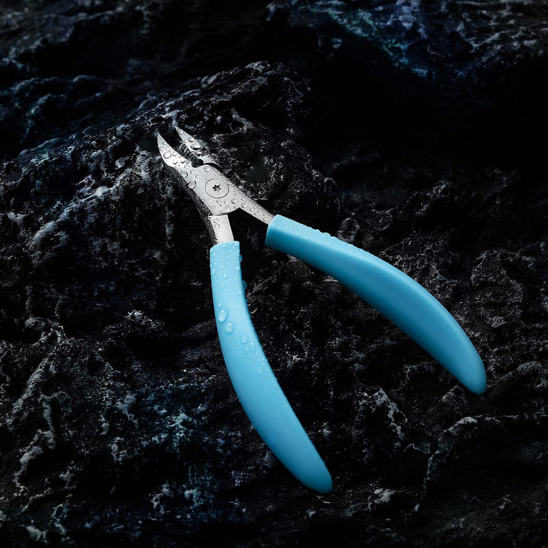 FVION Toenail Clippers for Thick Nails - Long Handle Nail Clippers for Thick Nails, Wide Jaw Ingrown Toenails Clippers, Slight Curved Blade Pointed Tip Ingrown Toenail Tool - Blue - NewNest Australia