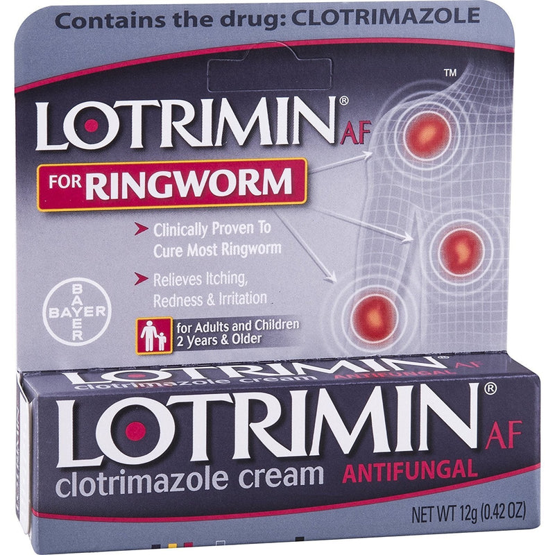 Lotrimin AF Ringworm Cream, Clotrimazole 1%, Clinically Proven Effective Antifungal Treatment of Most Ringworm, For Adults and Kids Over 2 years, Cream, .42 Ounce (12 Grams) - NewNest Australia