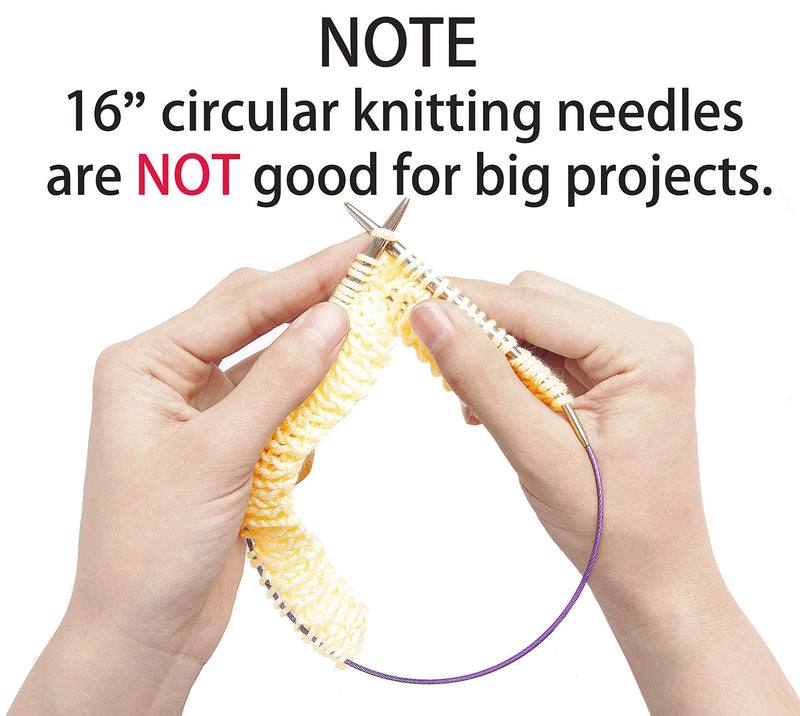 Circular Knitting Needles 16 Inch Set Round Metal Kit Size 13 10 8 6 2.5 0 16 inch US 0-2.5-6-8-10-13 - NewNest Australia