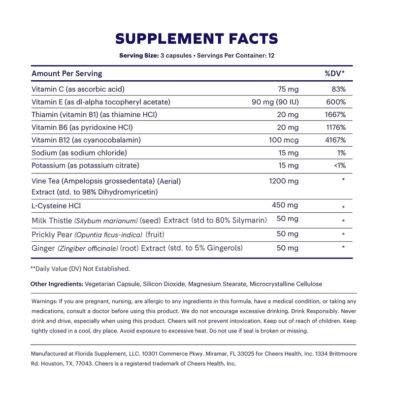 Cheers Restore Capsules with Dihydromyricetin (DHM), (36 Count) - Reduces GABAa Rebound. A Flavonoid Supplement with Milk Thistle 1 - NewNest Australia