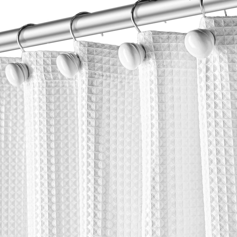 Creative Scents Shower Curtain Hooks - Set of 12 White Shower Rings for Bathroom Shower Curtain Rod - 100% Rust Proof (White) - NewNest Australia