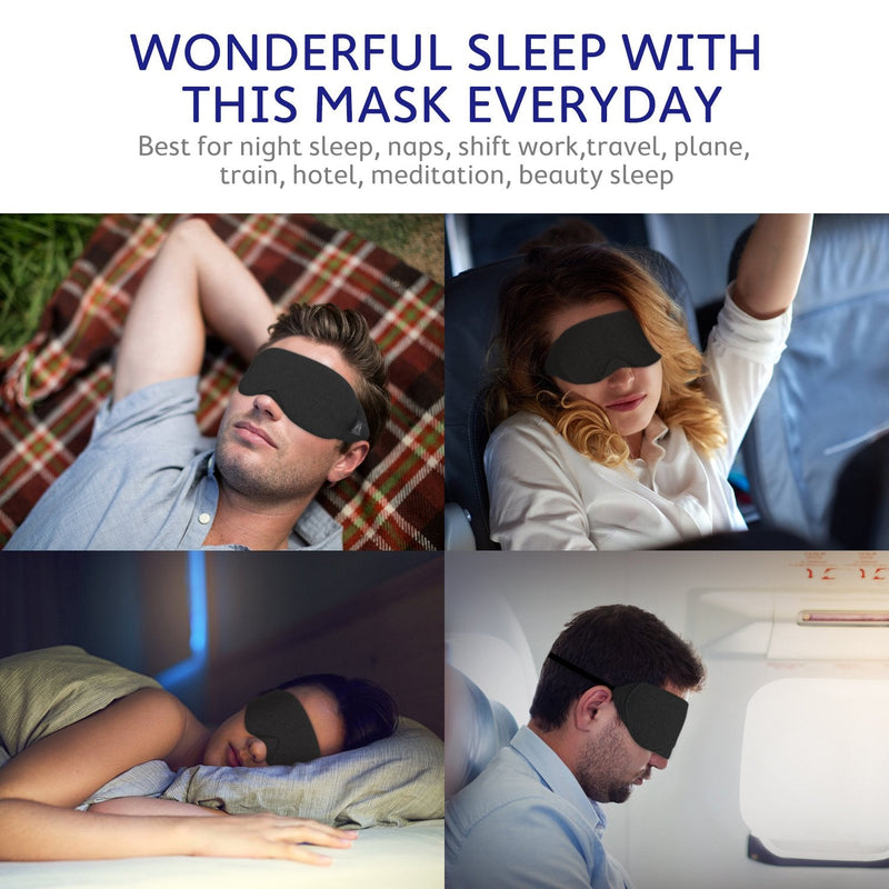 Mavogel Cotton Sleep Eye Mask - Updated Design Light Blocking Sleep Mask, Soft and Comfortable Night Eye Mask for Men Women, Eye Blinder for Travel/Sleeping/Shift Work, Includes Travel Pouch, Black - NewNest Australia