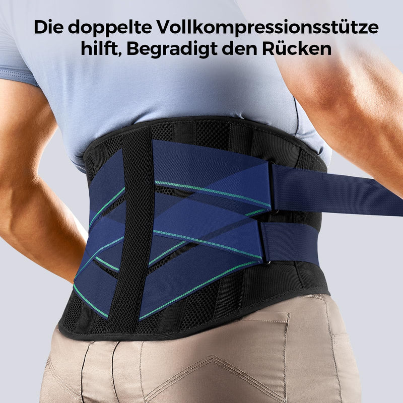 FREETOO back support belt with 7 metal supports, comfortable back bandage for men and women with removable 3D lumbar padding for the lower back, lumbar spine, breathable back strap for work and sports M (waist: 85-100 cm) black - NewNest Australia