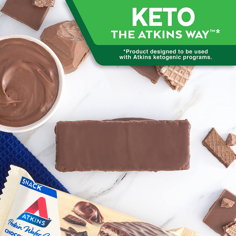 Atkins Protein Wafer Crisps, Chocolate Crème, Keto Friendly, 5 Count - NewNest Australia