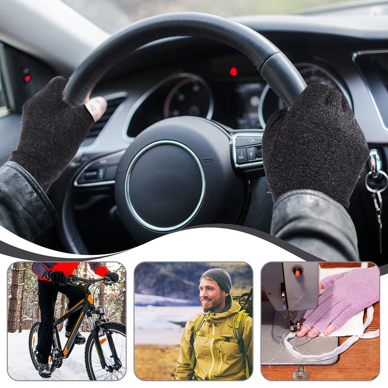3 Pairs Compression Craft Arthritis Hands Gloves Fingerless Pressure Joint Relief for Quilting Sewing Typing Household Duties Black, Gray, Purple S - NewNest Australia