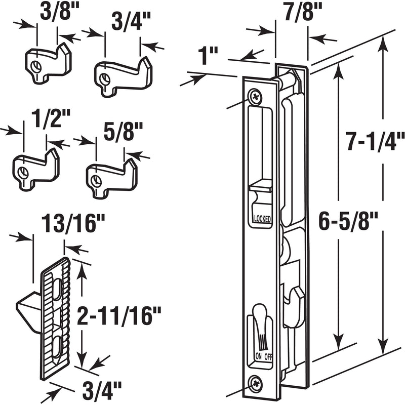 Prime-Line MP1043 Sliding Door Flush Handle, Black Diecast, 1 Set - NewNest Australia