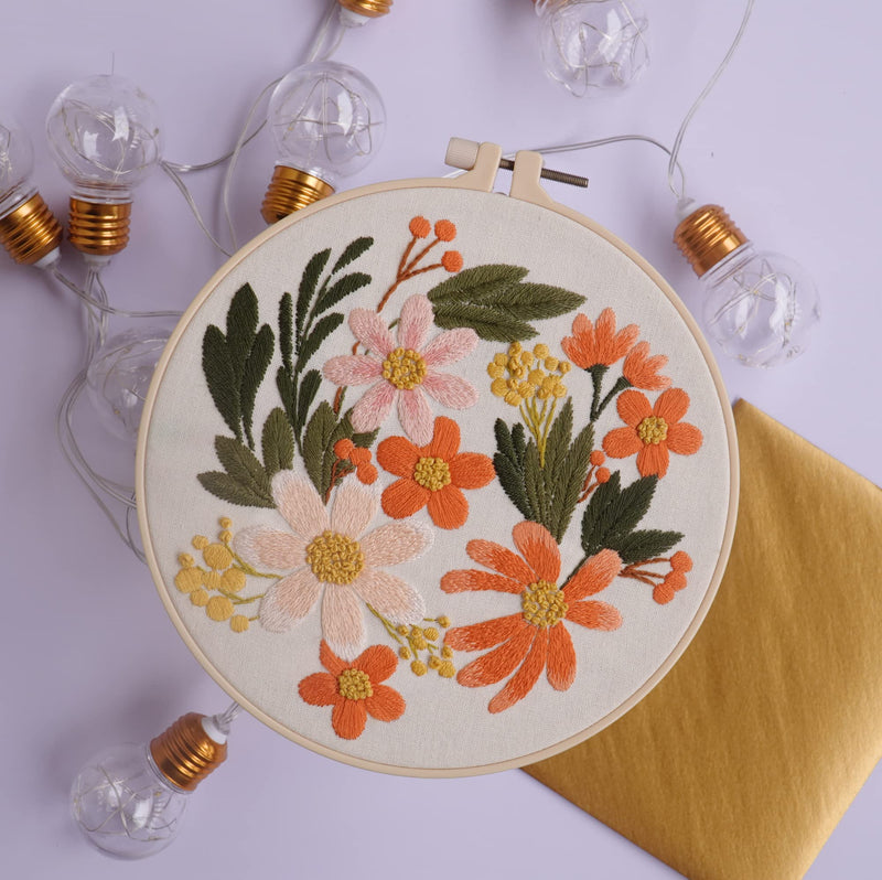 4 Sets Embroidery Kit for Beginners,Embroidery Kit for Art Craft Handy Sewing Include Embroidery Clothes with Pattern,Embroidery Hoops, Instructions,Color Threads Needle Kit Multi 1 - NewNest Australia