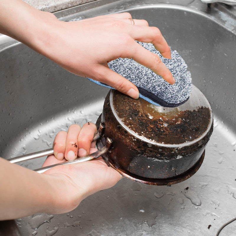 Multi-Purpose Scrub Sponges for Kitchen by Scrub- it - Non-Scratch Microfiber Sponge Along with Heavy Duty Scouring Power - Effortless Cleaning of Dishes, Pots and Pans All at Once( 6 Pack, Large) Gray & Blue Large (Pack of 6) - NewNest Australia