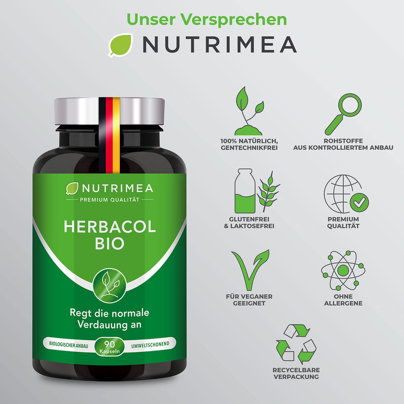 Detox Herbacol Treatment 100% Organic | Naturally Clean & Detoxify Stomach & Intestines | 6 Week Intestinal Treatment With Psyllium Husks, Fennel, Aloe Vera | Digestive Booster Capsules Nutrimea - NewNest Australia