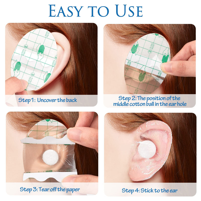 Niceneeded Pack Of 80 Waterproof Disposable Ear Stickers, Clear Ear Protection For Swimming Shower With Ear Plugs, Ear Protection Caps, Foot Stickers, Bandages For Surfing, Snorkelling And Others - NewNest Australia