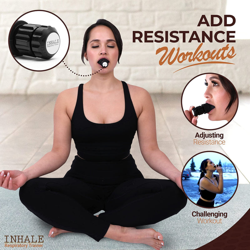 Inhale Respiratory Trainer Breathing Exercise Device - Compact Pure Silicone Lung Exerciser Device, Respiratory Muscle Trainer, Ideal and Adjustable for All, Easy to Clean - NewNest Australia