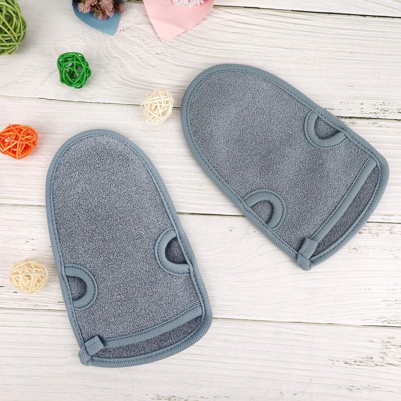 Pack of 2 peeling gloves rough for body, shower sponge body face - peeling for hammam, sauna, shower, body peeling & massage gloves (gray) grey - NewNest Australia