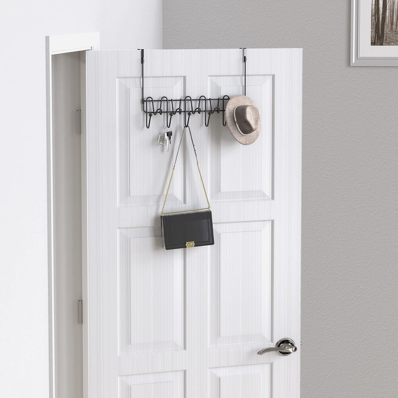 Deco Brothers Supreme Over The Door 11 Hook Organizer Rack, Black - NewNest Australia