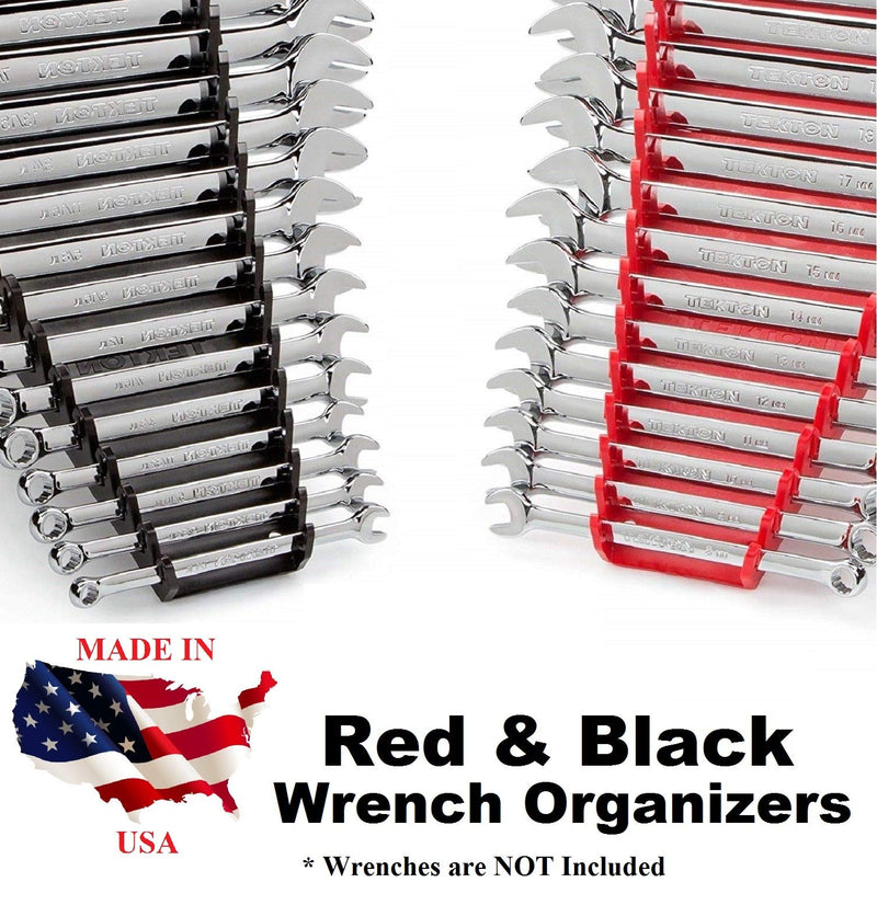 JSP Manufacturing Red & Black 16 Tool Standard Wrench Holder Wrench Organizer 2 Pack | Storage Rack Tray Tool Holder - NewNest Australia