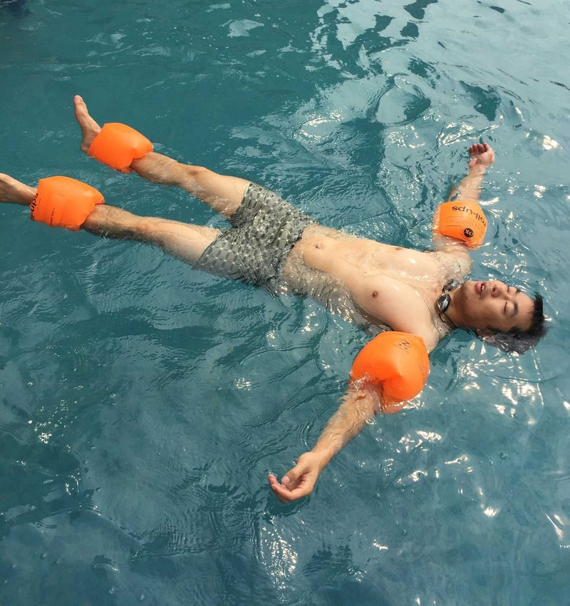 Topsung Inflatable Arm Bands Floatation Sleeves Water Wings Swimming Arm Floats for Adults and Kids _Blue + Orange - NewNest Australia