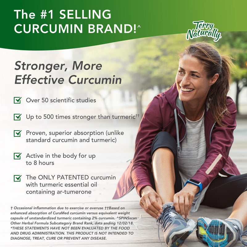 Terry Naturally CuraMed 750 mg - 30 Softgels - Superior Absorption BCM-95 Curcumin Supplement with Turmeric , Promotes Healthy Inflammation Response - Non-GMO , Gluten-Free , Halal - 30 Servings - NewNest Australia