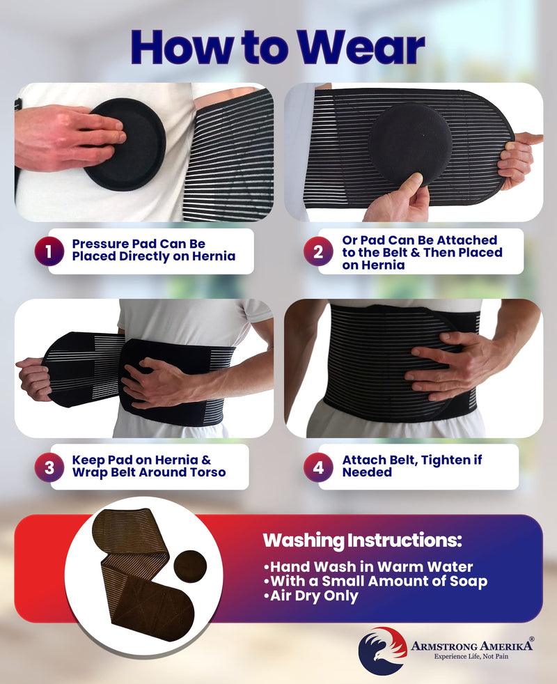 Hernia Belt for Men and Women - Abdominal Binder for Umbilical Hernias & Navel Belly Button Hernias with Compression Pad for Hernia Support and Stomach Hernia Brace Pain Relief (XXL - 52" to 62") XXL (Pack of 1) - NewNest Australia
