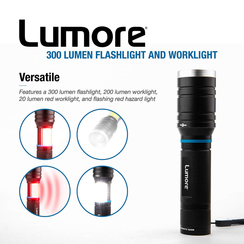 Lumore Sliding Work Light & Flashlight 2-Pack | 300 Lumen Flashlight & Work Light with Hands Free Magnetic Base - NewNest Australia