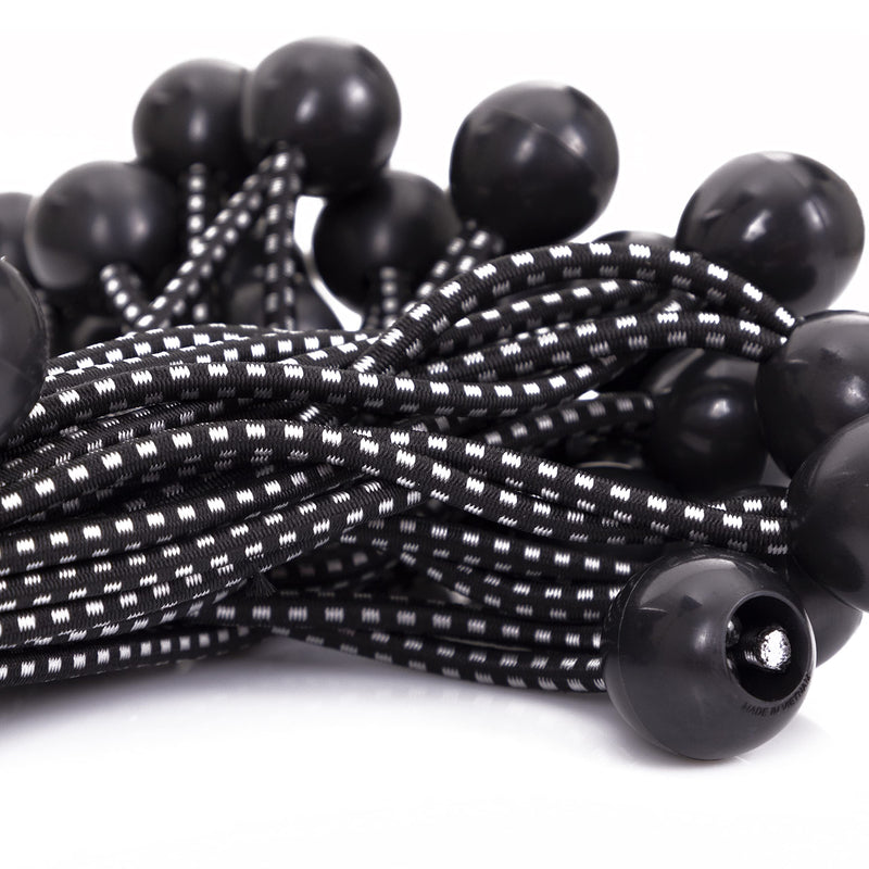 KOTAP BB-6B Ball Bungee Cord, Heavy-Duty & Versatile, Indoor & Outdoor, Tarp Tie-Down, Organize & Secure, 6-Inch, Black, 25 Pack 6 Inch - NewNest Australia