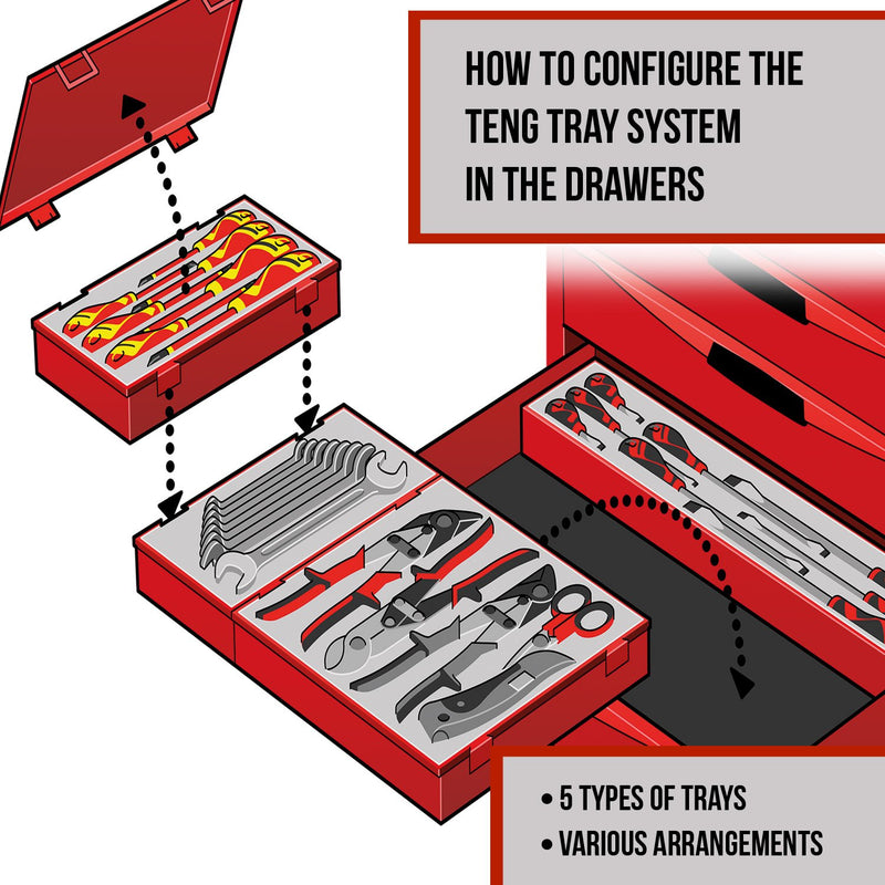 Teng Tools 4 Compartment Double Size Empty Plastic Storage Tray - TTD00 - NewNest Australia