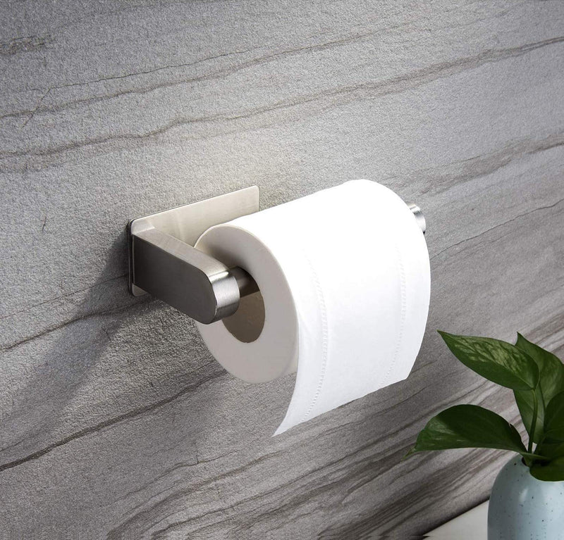 YIGII Self Adhesive Toilet Paper Holder - Bathroom Toilet Paper Holder Stand no Drilling Stainless Steel Brushed 1# Silver - NewNest Australia