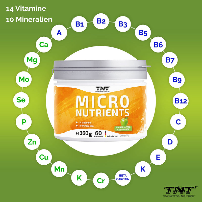Multi Vitamin Of Tnt | Magnesium, Vitamin C, Zinc, Selenium, Copper Chrome, Biotin, Vitamin D, Vitamin B12 | High Dose For Everyday Use, Sports, Fitness And Bodybuilding | 360G Container ‚ Sour Apple Flavor - NewNest Australia
