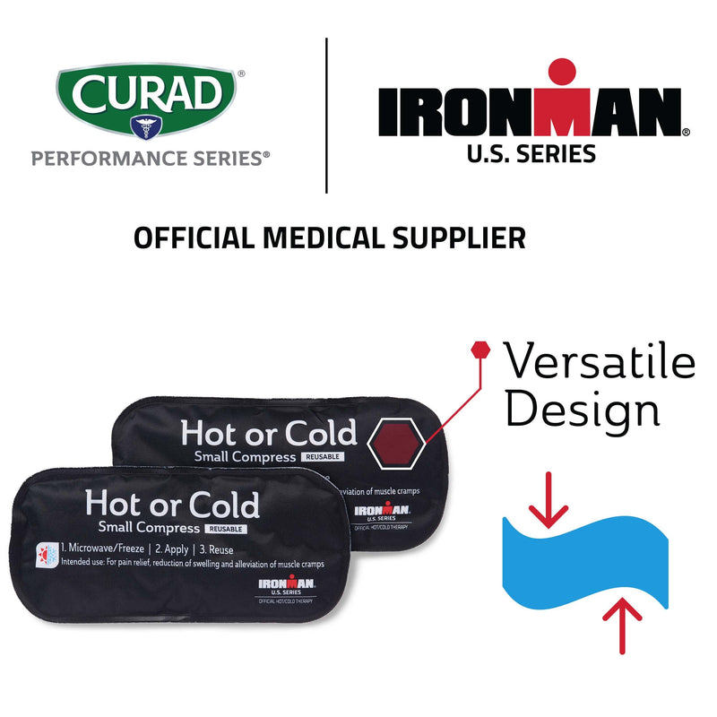 Curad Ironman Hot or Cold Reusable Compress, Reusable Ice Pack for Injuries, Small Compress is 5 in x 10.8 in, 2 Count - NewNest Australia