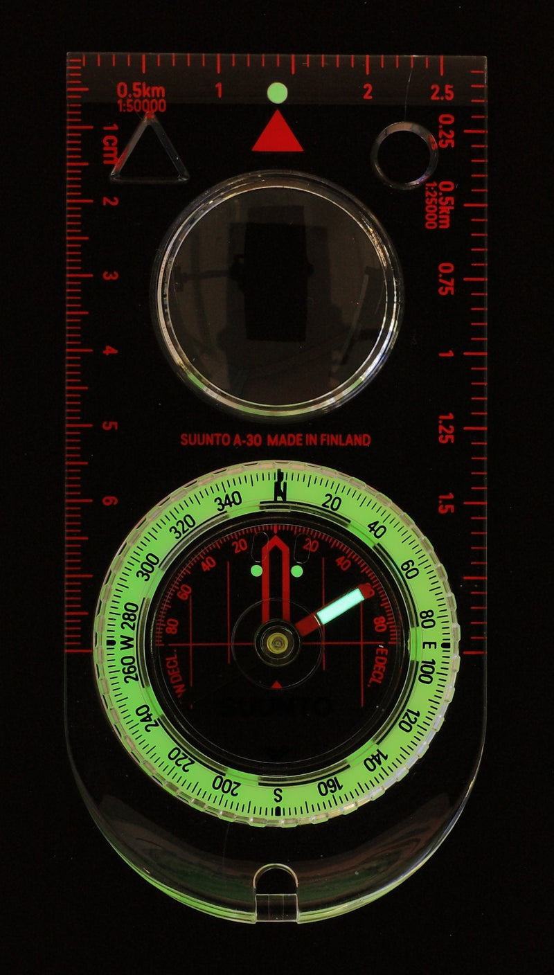 SUUNTO A-30 Compass: Compact, hiking compass with luminous markings in low light Northern Hemisphere USGS UTM - NewNest Australia