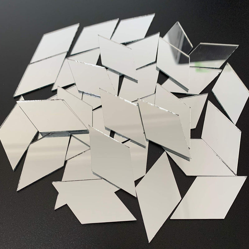 NUO RUI 60 Pcs 2" Diamond Shape Mirror Mosaic Tile for Craft Art Projects - NewNest Australia
