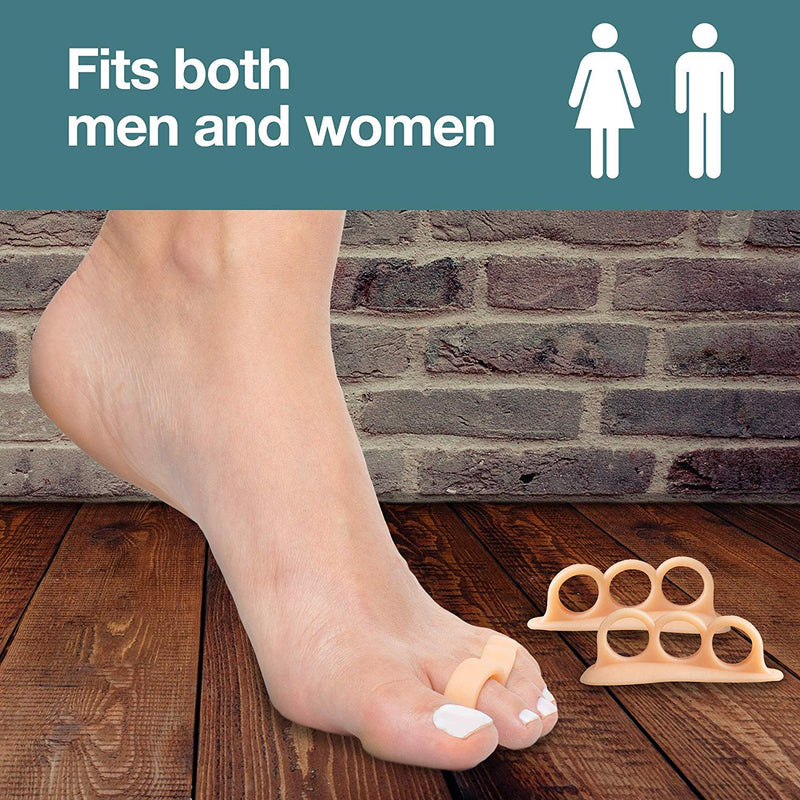 ZenToes Hammer Toe Straightener and Corrector 4 Pack Soft Gel Crests Splints | Reduce Foot Pain, Prevent Overlap | Flexible Footcare Treatment | Stain, Odor Resistant (Beige) Beige - NewNest Australia