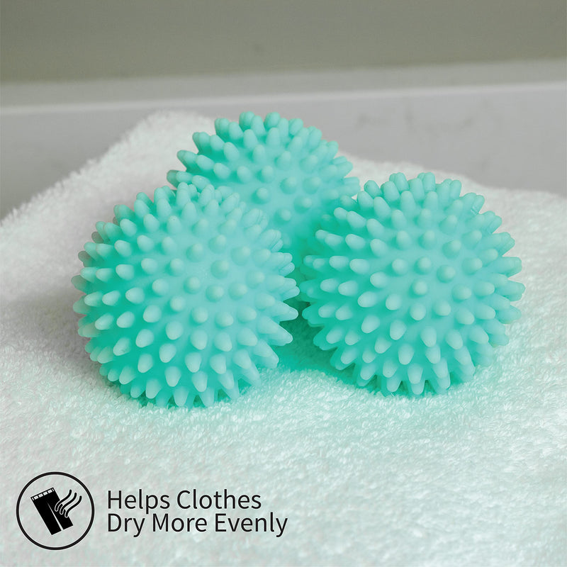 S&T INC. Reusable Laundry Dryer Balls, Soften and Fluff Laundry, Blue, 2.5 in, 6 Pack - NewNest Australia