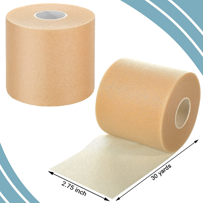 4 Pieces Foam Underwrap Athletic Foam Tap Sports Pre Wrap Athletic Tape for Ankles Wrists Hands and Knees (Beige,2.75 Inches x 30 Yards) Beige 2.75 Inch x 30 Yards - NewNest Australia