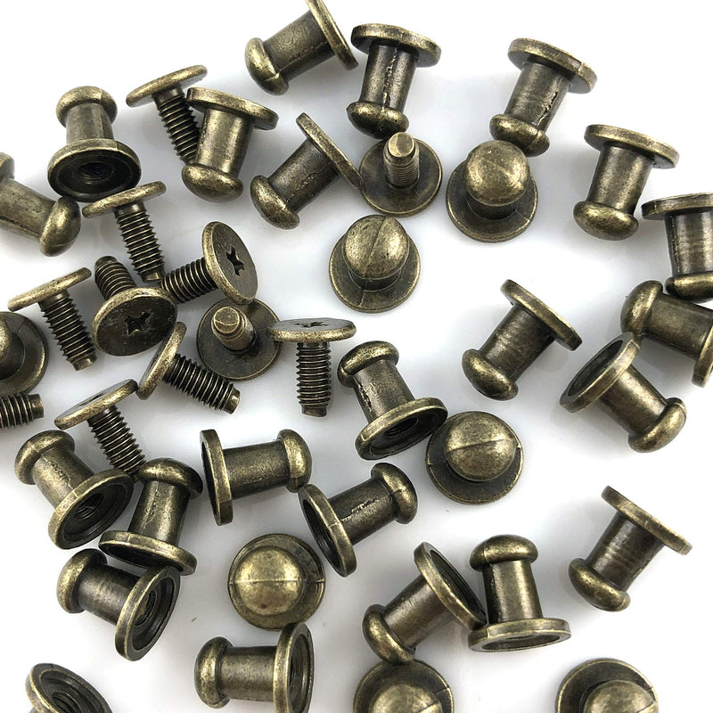 100 Sets 8x5x8MM Bronze Button Spikes and Studs Rivet Round Head Screw Back Leather Craft Rapid Rivet Punk Studs and Spikes for Clothing Shoes Belts Bags Dog Collars Accessories DIY 5/16 Inch - NewNest Australia
