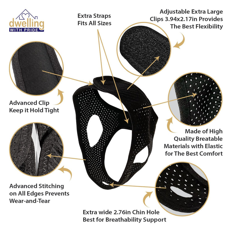 Chin Strap Snore Silencer | Anti-Dry Mouth Straps | Stop Noise | Snoreless Sleeping Solution for Men and Women | Breathing Aid for Snoring - NewNest Australia