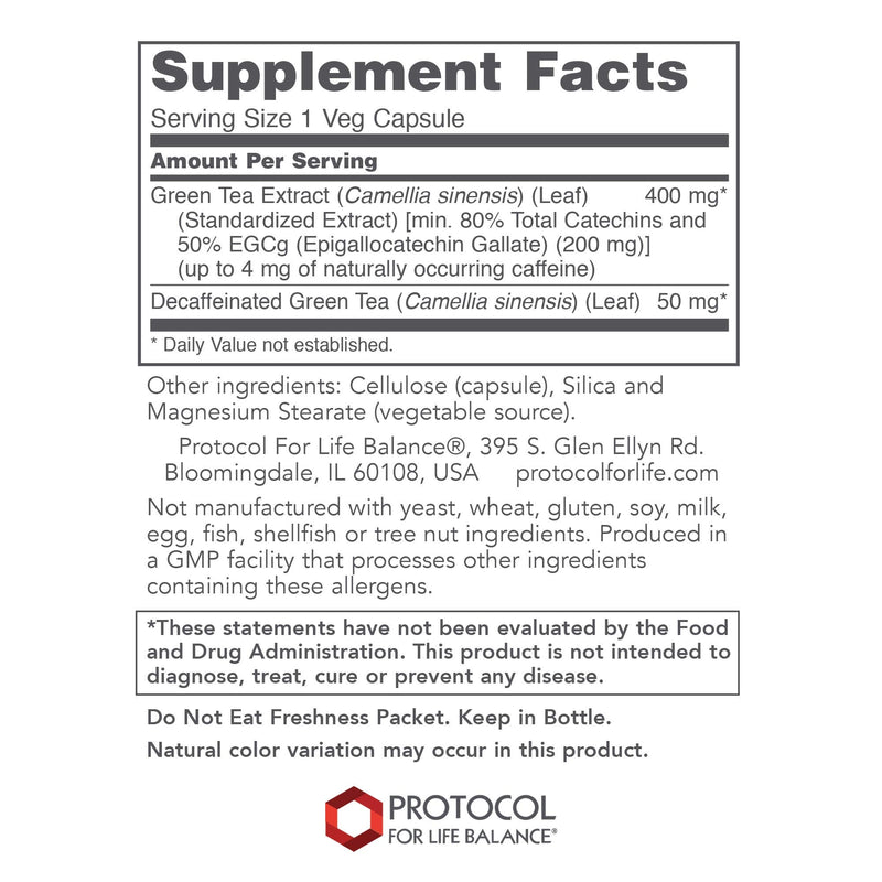 Protocol EGCg Green Tea Extract 200mg - Oxidative Stress Quencher, Cellular Health - 90 Veg Caps - NewNest Australia